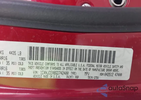 2016 Jeep Compass Latitude из США, поврежденный, VIN 1C4NJCEA8GD742400